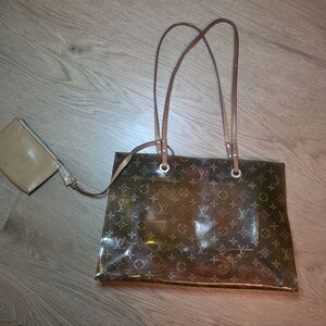 LOUIS VUITTON Monogram Cabas Cruise Tote Bag. Vinyl Clear Brown.